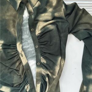 Pull&Bear Tie-Dye Button-Up Shirt